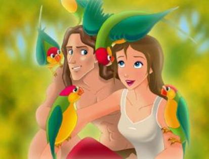 tarzan si papagali - Minunatele printese Disney