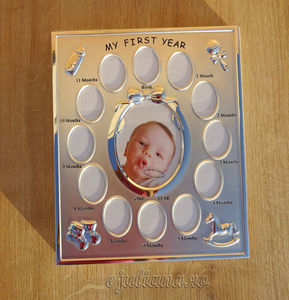 rama-primul-an-argintata-cadou-bebe-1-an-Juliana (1); Cadou de botez pentru fetita sau baietel, rama primul an placata cu argint  www.ejuliana.ro
