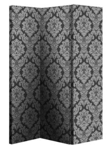 Paravan-decorativ-damasc-negru-argintiu; Paravan decorativ panza Pentru a comanda vizitati magazinul online www.ejuliana.ro sau confirmati stocul la numarul de telefon al magazinului Juliana Bucuresti 0785232325
