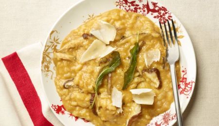 Risotto de dovleac cu ciuperci shiitake și salvie crocantă