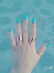 54.; Turquoise square nails
