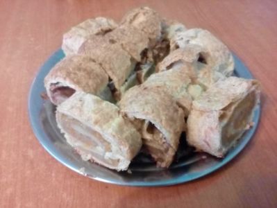 Plăcintă cu mere și dovleac in foietaj.