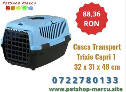 cusca_transport; Cusca Transport Trixie Capri 1 32 x 31 x 48 cm, Gri/Albastru cod 39812
