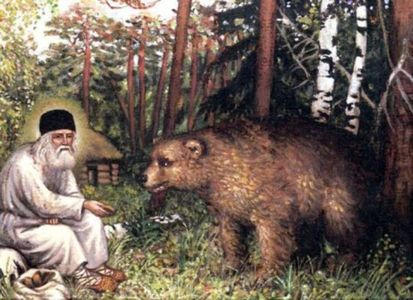 Sfanțul Serafim si Ursul ( Ocrotitorul ); Ocrotitor al animalelor si păsărilor
