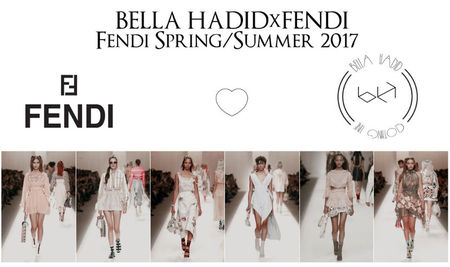 ═　F̠e̠n̠d̠i̠ Concept for Bella Hadid LC　═; 　　Fendi shared his concept with new designer, Bella Hadid. ◦◖Date: 27ᵗʰ Mar, 2018. ♦ Theme: Spring/Summer 2018 ♦ Models: Luna Bijl, Vanessa Moody, Yasmin Wijnaldum, Dilone, Selena Forrest, Gigi Hadid.
