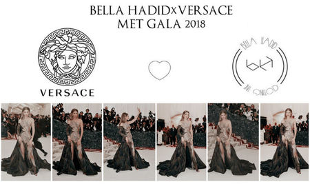 ═　V̠e̠r̠s̠a̠c̠e̠ Creation x Bella Hadid LC　═; 　　Fendi shared his concept with new designer, Bella Hadid. ◦◖Date: 07ᵗʰ May, 2018. ♦ Theme: Catholicism ♦ Models: Gigi Hadid at Met Gala, as an event for the celebrities.
