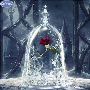 Flower-rose-beauty-and-the-Beast-Diamond-embroidery-diamond-Painting-rhinestone-3D-picture-cross-sti