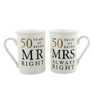 SET CANI CADOU ANIVERSARE 50 ANI DE CASATORIE "MR&MRS RIGHT" - DSWG67750; Cadouri deosebite care pot fi gasite pe www.dream-store.ro
