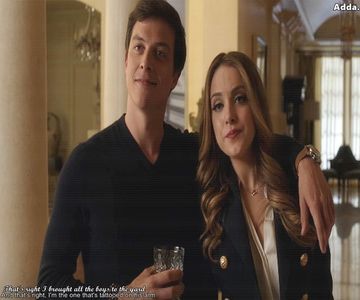 Cu un baiat mai fac ei mutari când n au cum sa faca asta, dar cu doi nu cred ca ar fi de acord+; Dra Madchen... *o bufnește râsul când vede ca ii captase atentia apoi ofteaza dupa ce l asculta* Fie... Te cred. *il pupa pe obraz*
