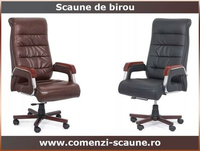 fotoliu-de-birou-maro-negru-comenzi-scaune-1; Scaune elegante pentru birou tip recliner cu spatar inalt-
