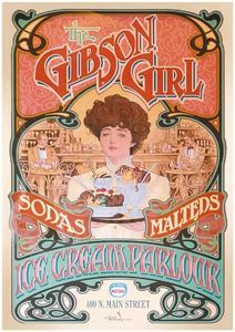 Gibson Girl Illustration Poster