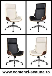 scaune-directoriale-alb-negru-spatar-inalt-4-CS; Scaune pentru birou in stoc-Transport Gratuit-2
