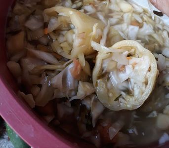 Ardei murati umpluți cu salată de cruditati