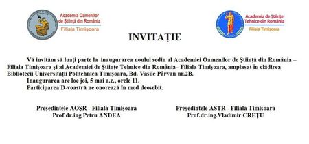 160505 Timișoara, Invitație
