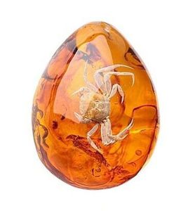 Medalion cu crab incastrat in chihlimbar_165 de lei
