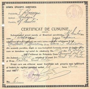 1940.07.20 BAZARGIC, CUNUNIA PARINTILOR MEI