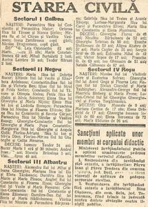 1948.10 BUC., CR.ZAINESCU PRIMA APARITIE IN PRESA, SECTORUL III ALBASTRU