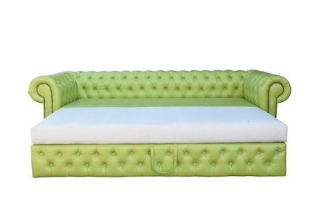 Canapea REXOGOLD imit verde extinsibils imitstie de piele