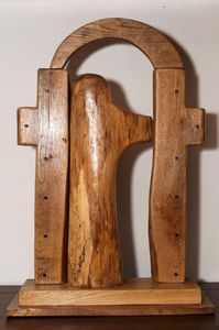 39.POARTA ÎNVIERII*RESURRECTION GATE; lemn de stejar / nuc     80 cm
