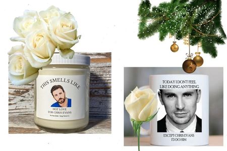 to Candy, from Bella: white roses as a symbol, a scented candle and a mug.