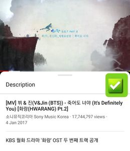 BTS  -Its Definitely you! ( OST); By the way a jucat si V in Hwarang ! ❤
