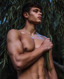 weeping willows and a semi-naked guy
