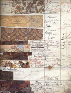 A page from the wallpaper notebooks of William Morris & Co. c. 1860s