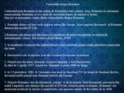 Curiozități despre România