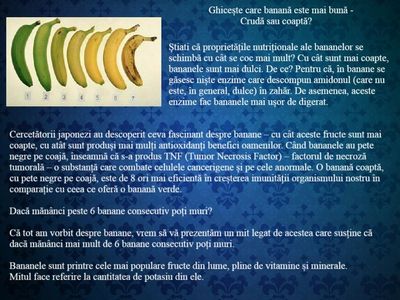 Ghiceste care banana e mai buna - cruda sau coapta?