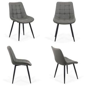 scaun-bucatarie-piele-eco-BUC-206P-gri-800-800-7; Scaune de bucătărie din piele ecologică și cadru metalic negru BUC 206P Gri
