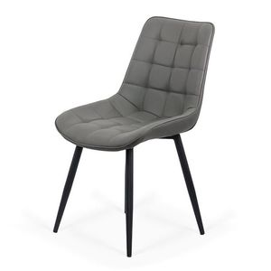 scaun-bucatarie-piele-eco-BUC-206P-gri-800-800-2; Scaune de bucătărie din piele ecologică și cadru metalic negru BUC 206P Gri
