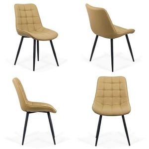 scaun-bucatarie-piele-eco-BUC-206P-bej-800-800-6; Scaune de bucătărie din piele ecologică și cadru metalic negru BUC 206P Bej
