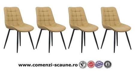 scaun-bucatarie-piele-eco-BUC-206P-bej-800-450-7; Scaune de bucătărie din piele ecologică și cadru metalic negru BUC 206P Bej
