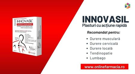 Innovasil - Onlinefarmacia; Plasturi cu actiune rapida www.onlinefarmacia.ro
