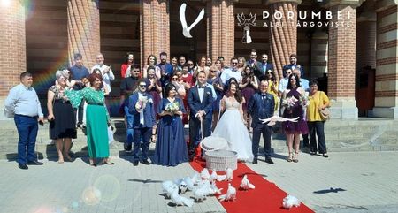 Porumbei albi la nunta în Dambovita Evenimente VIP; Porumbei albi la nuntă

