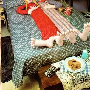 Aha! That’s it. Or?; You want me to carry you out of bed to the bathroom in the morning, is that what you’re saying? &amp;. You put my wellies on?! How did they fit in your feet? I like it better when I take them off.
