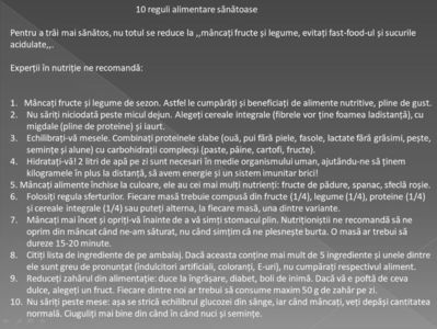 10 reguli alimentare sanatoase