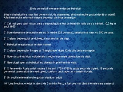 20 de curiozitati interesante despre bebelusi