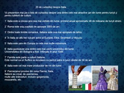 20 de curiozitati despre Italia