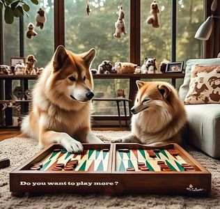 Dogs playing Backgammon