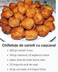 Chiftelute de cartofi cu cascaval