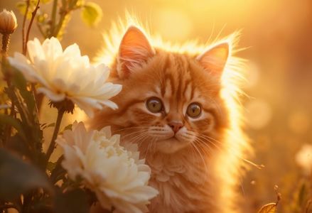 adorable-portrait-pet-surrounded-by-flowers