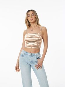 ABOUT YOU x Alina Eremia, Damen Top 'Eleni', beige