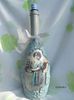 sticla decoupage angel turquoise