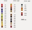 colori presine a punto croce