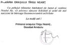 Felicitare de la primar, Tg. Neamt