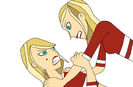 2 twin sisters fighting(Samey and Amy)