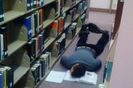 siesta la biblioteca