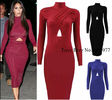 2015-Blue-Red-Black-Kim-Kardashian-Bandage-Vestidos-Femininos-Long-Sleeve-Bodycon-Celebrity-Dresses-