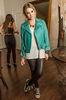 Ashley-Benson-green-leather-biker-jacket-great-pick